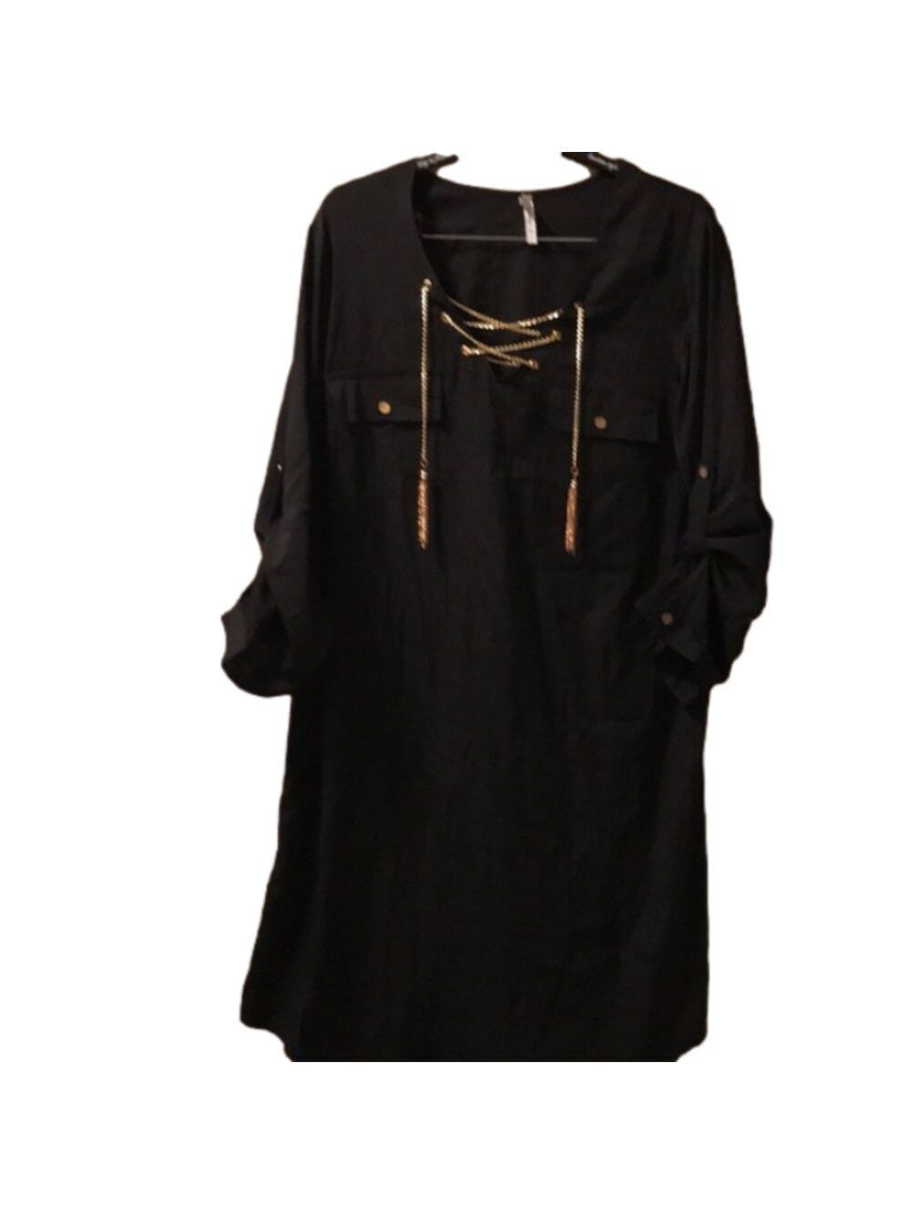 Live 4 truth dress. Gold metal chain.